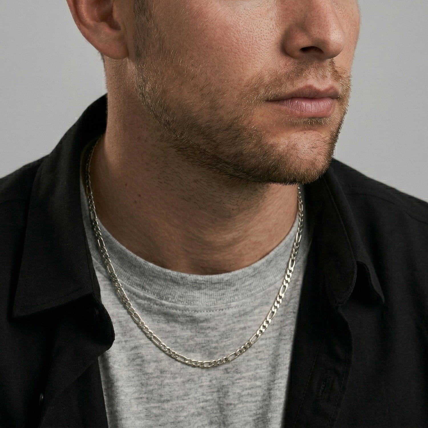 Men's Steel Slim Figaro Neck Chain