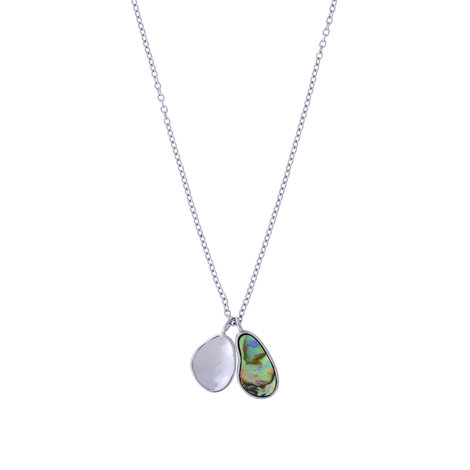 Sterling Silver & Abalone Double Pendant