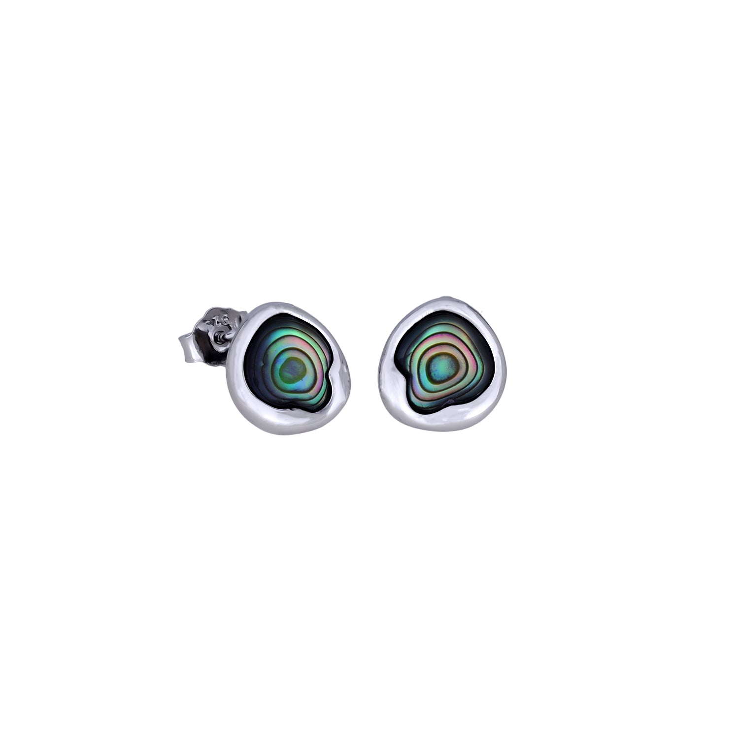 Sterling Silver & Abalone Stud Earrings