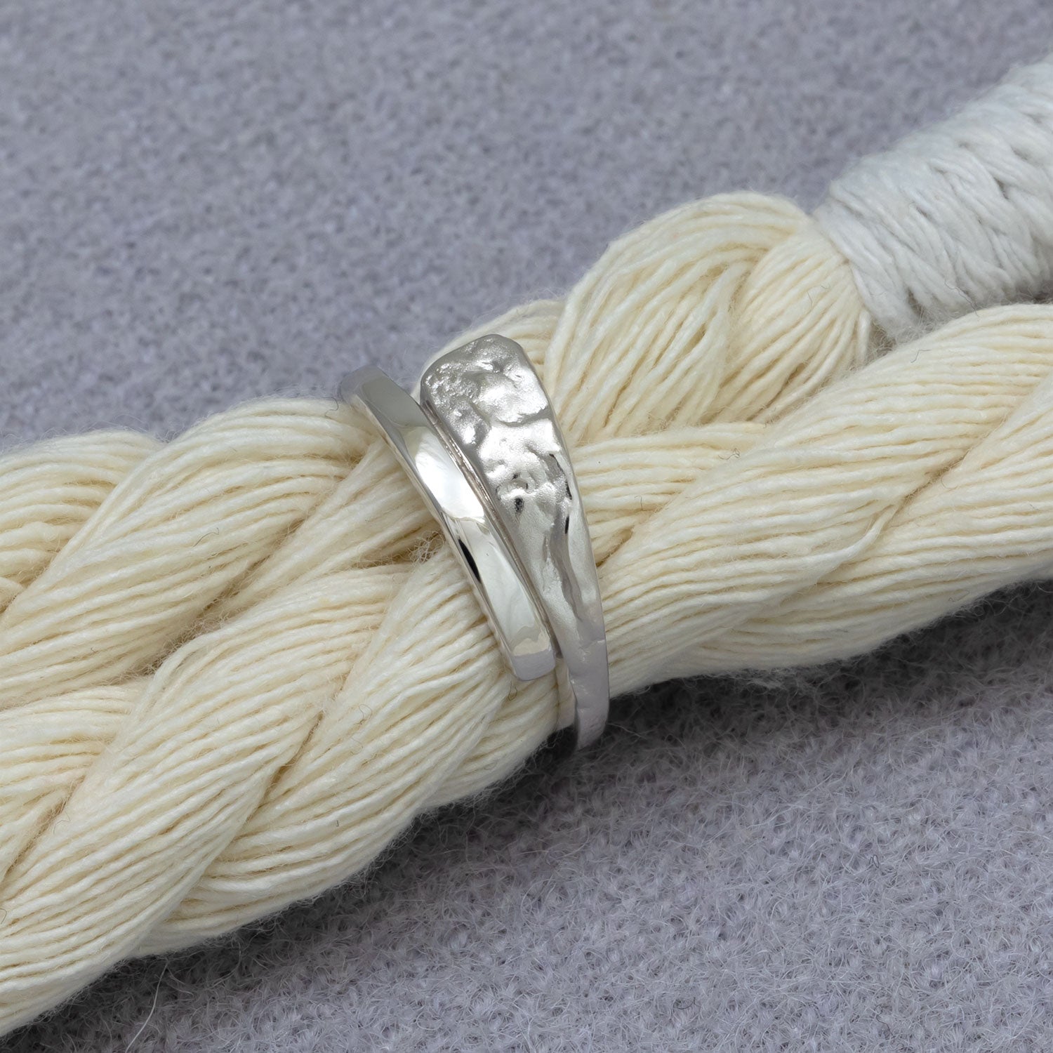 Malham Cove Polished & Textured Ring