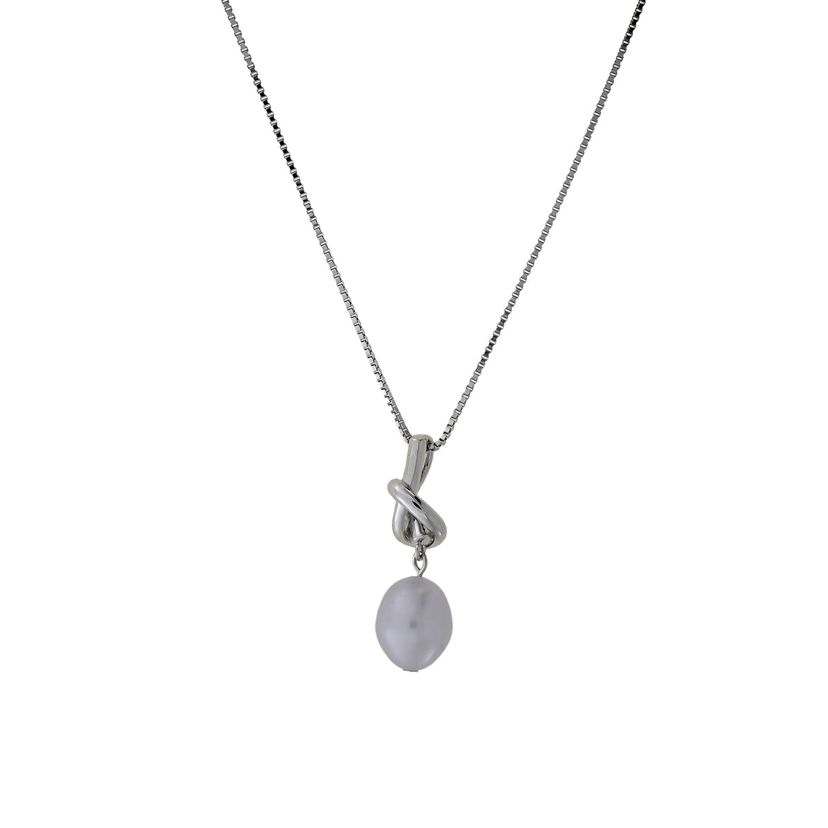 Sterling Silver Knot Pearl Pendant