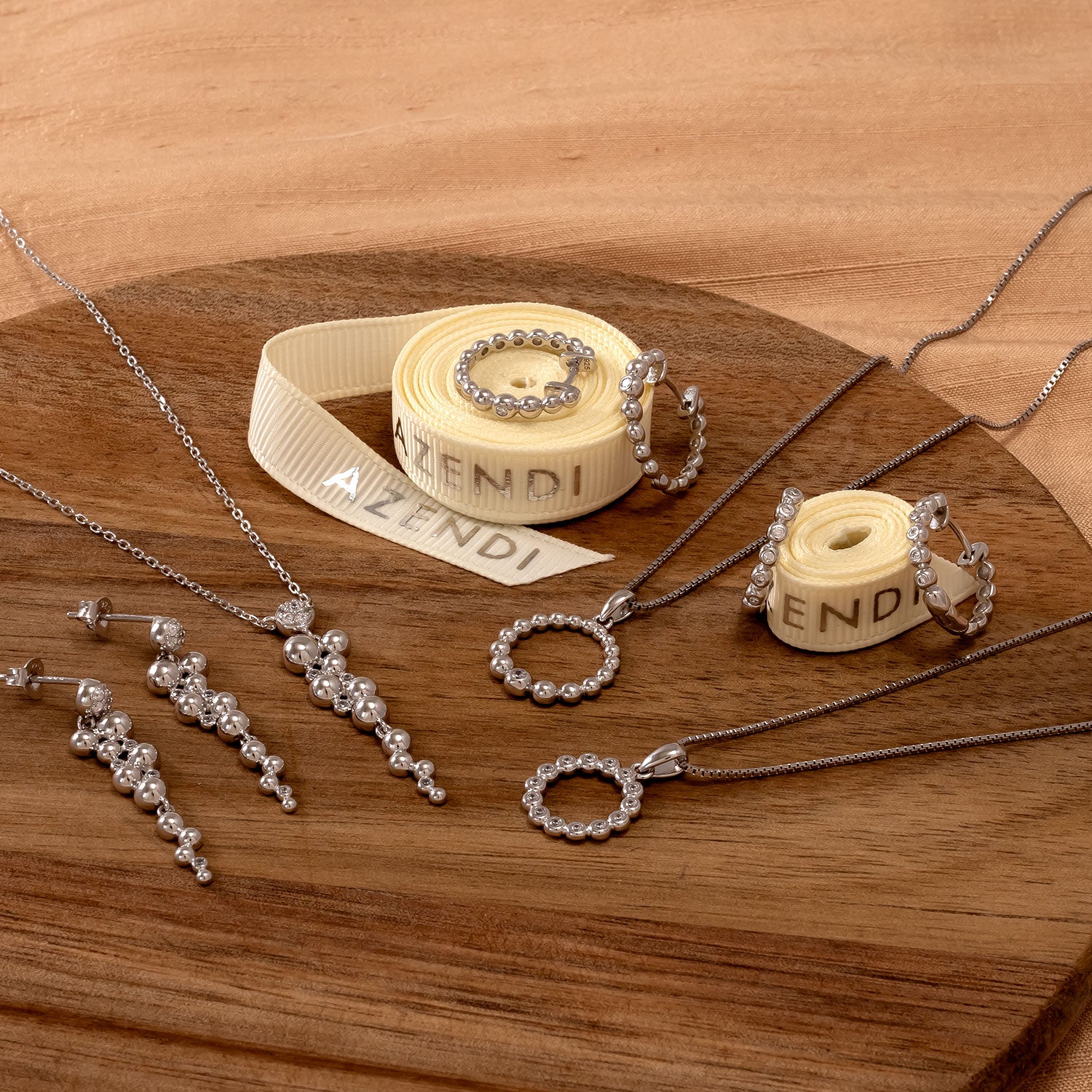 Silver Hoop Earrings with Cubic Zirconia