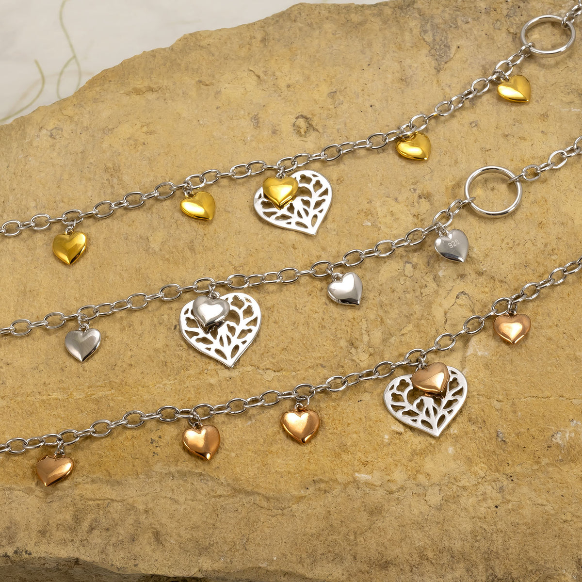 Heart of Yorkshire T-Bar Bracelet with Rose Gold Vermeil
