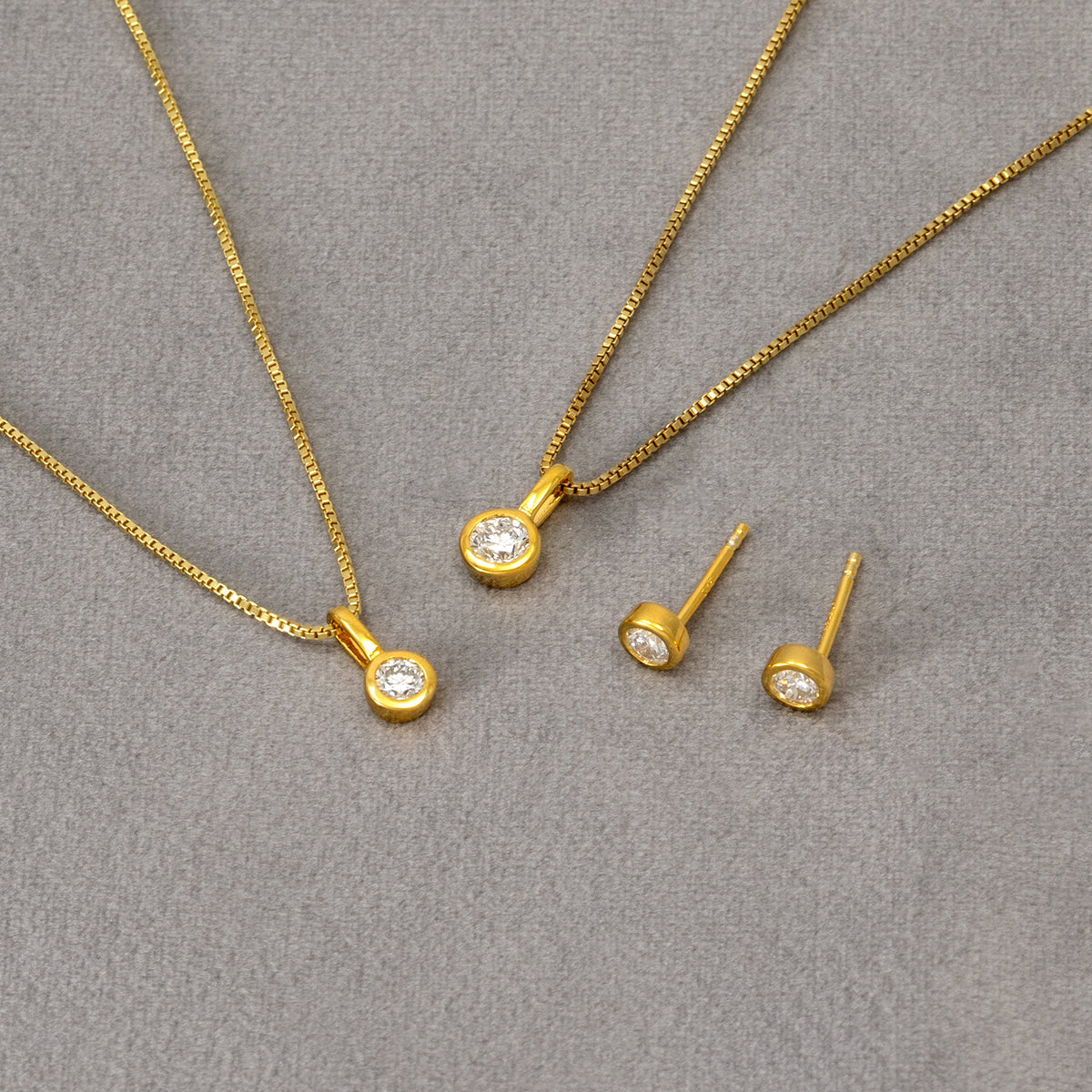 Gold Vermeil & 0.30 Carat Lab Grown Diamond Solitaire Stud Earrings