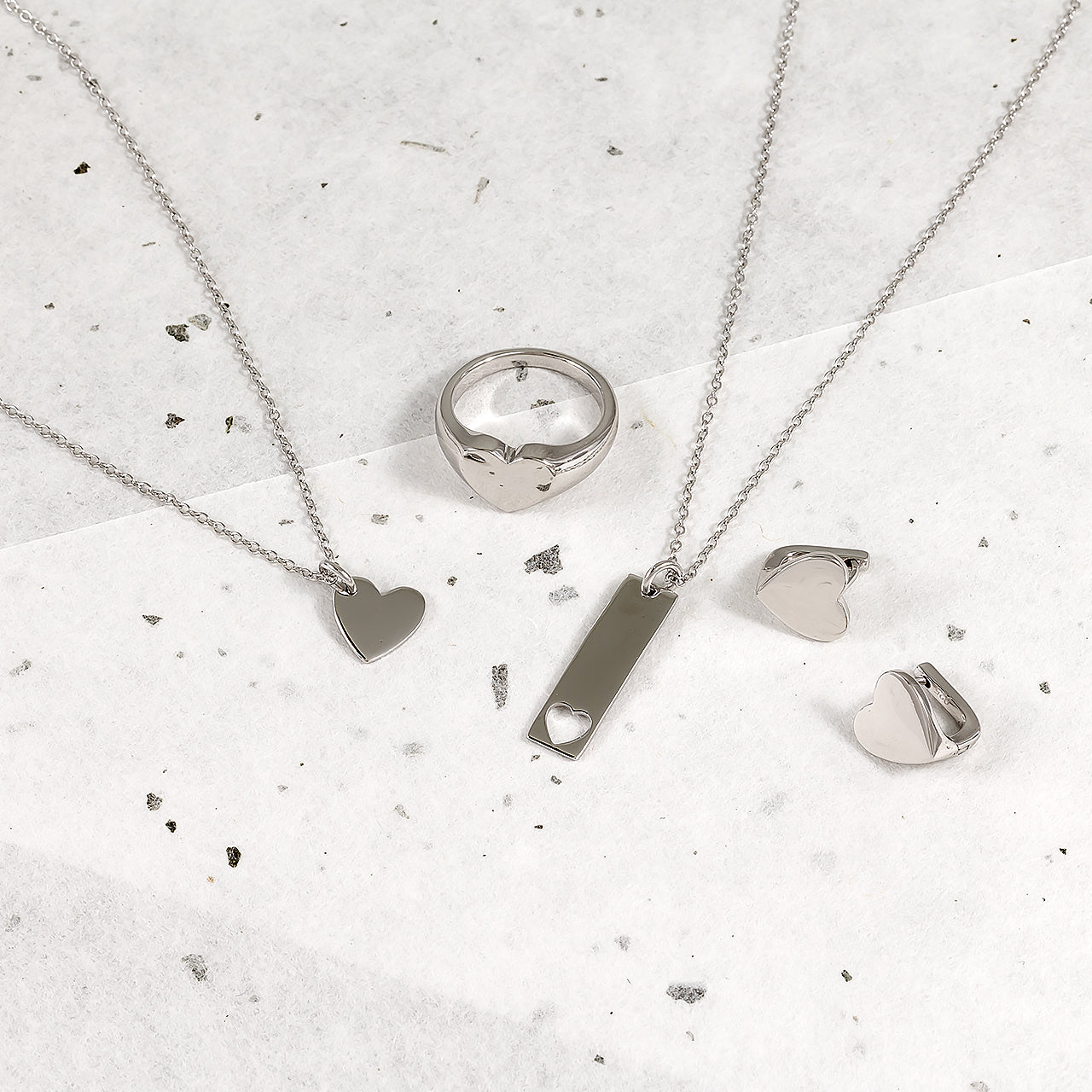 Sterling Silver Heart Love Token Necklace