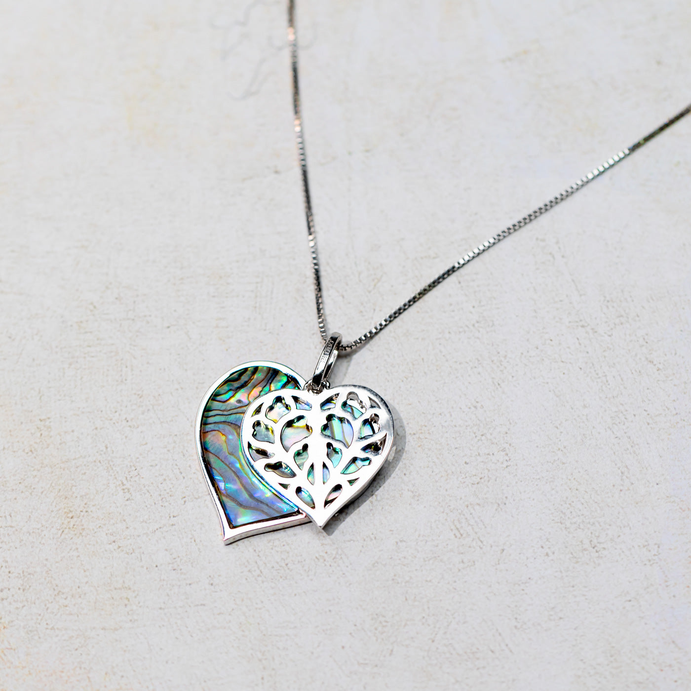 Silver Heart of Yorkshire Abalone Double Pendant