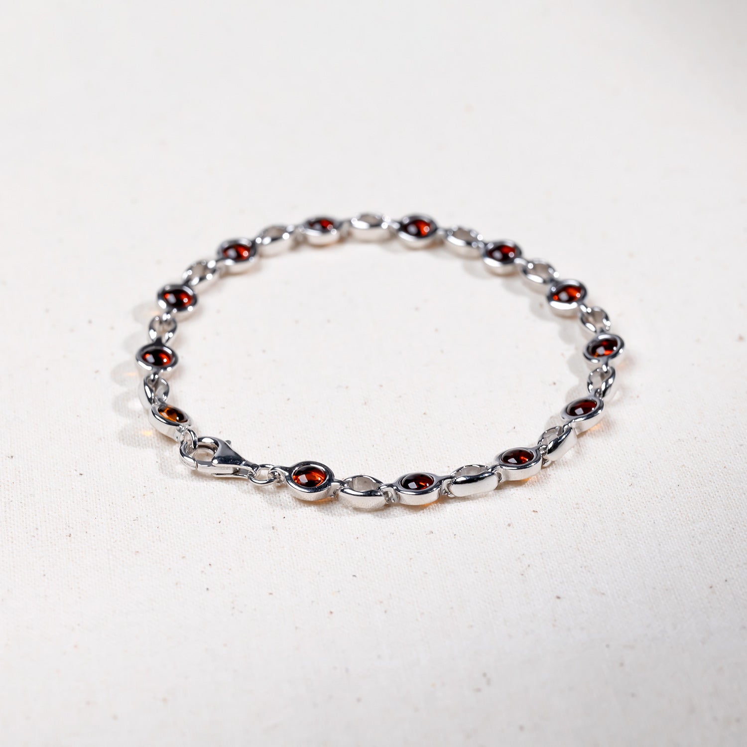 Silver Amber Circles Bracelet Azendi