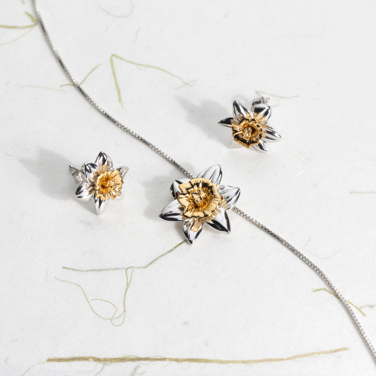 Daffodil March Birthday Flower Earrings