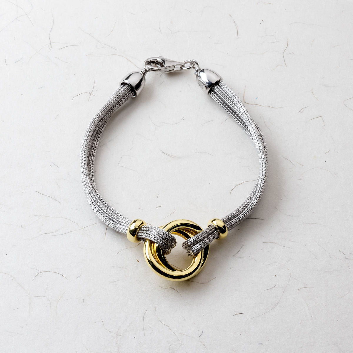 Silver & Gold Vermeil Double Circle Bracelet