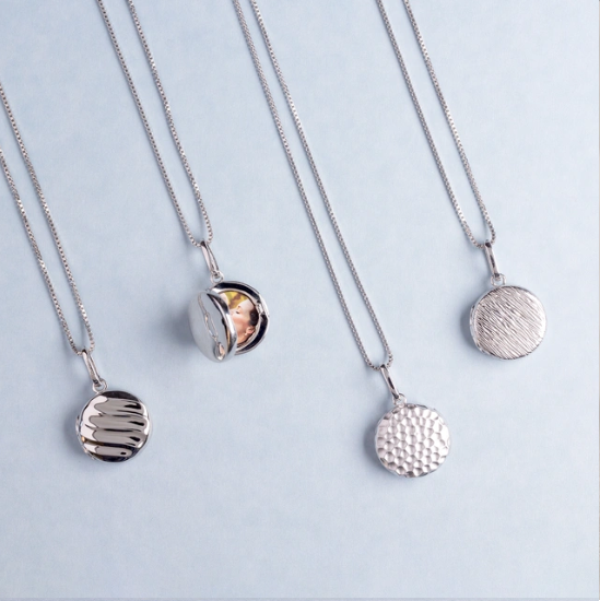 Sterling Silver Honeycomb Elements Locket Pendant