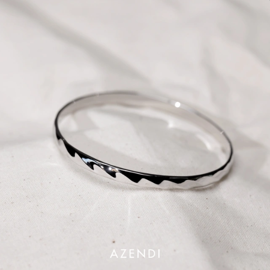 Sterling Silver Polished Twist Elements Bangle