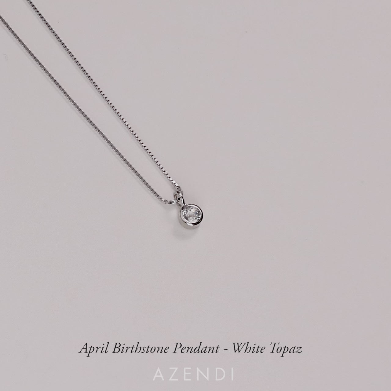 April Birthstone Pendant - White Topaz
