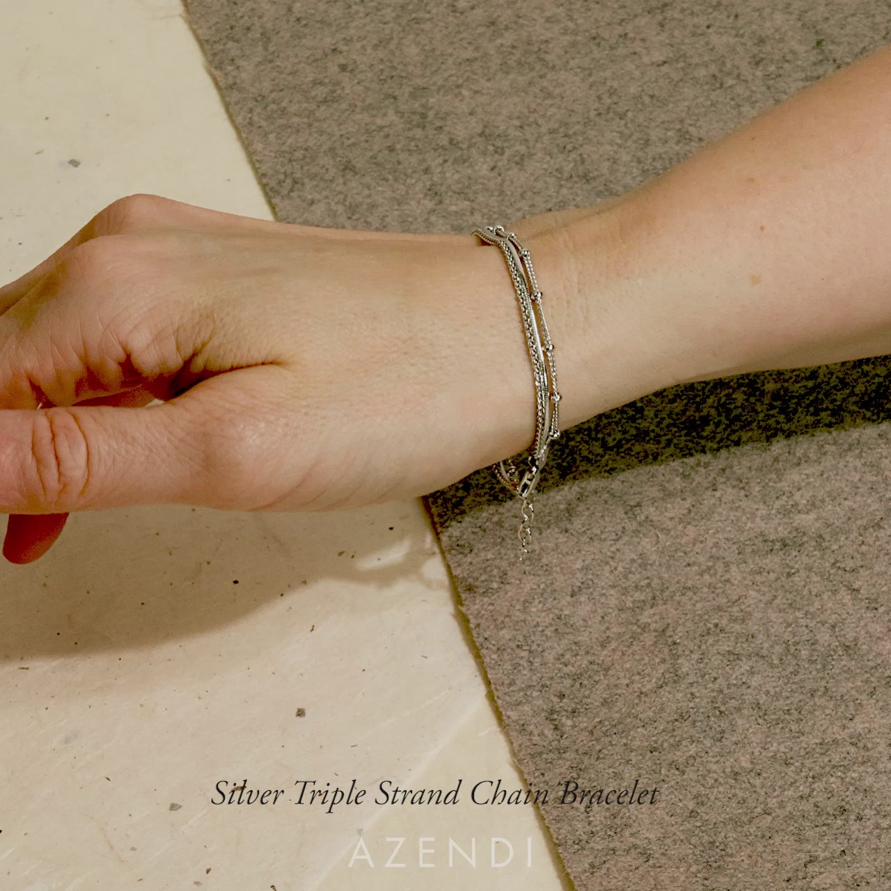 Silver Triple Strand Chain Bracelet