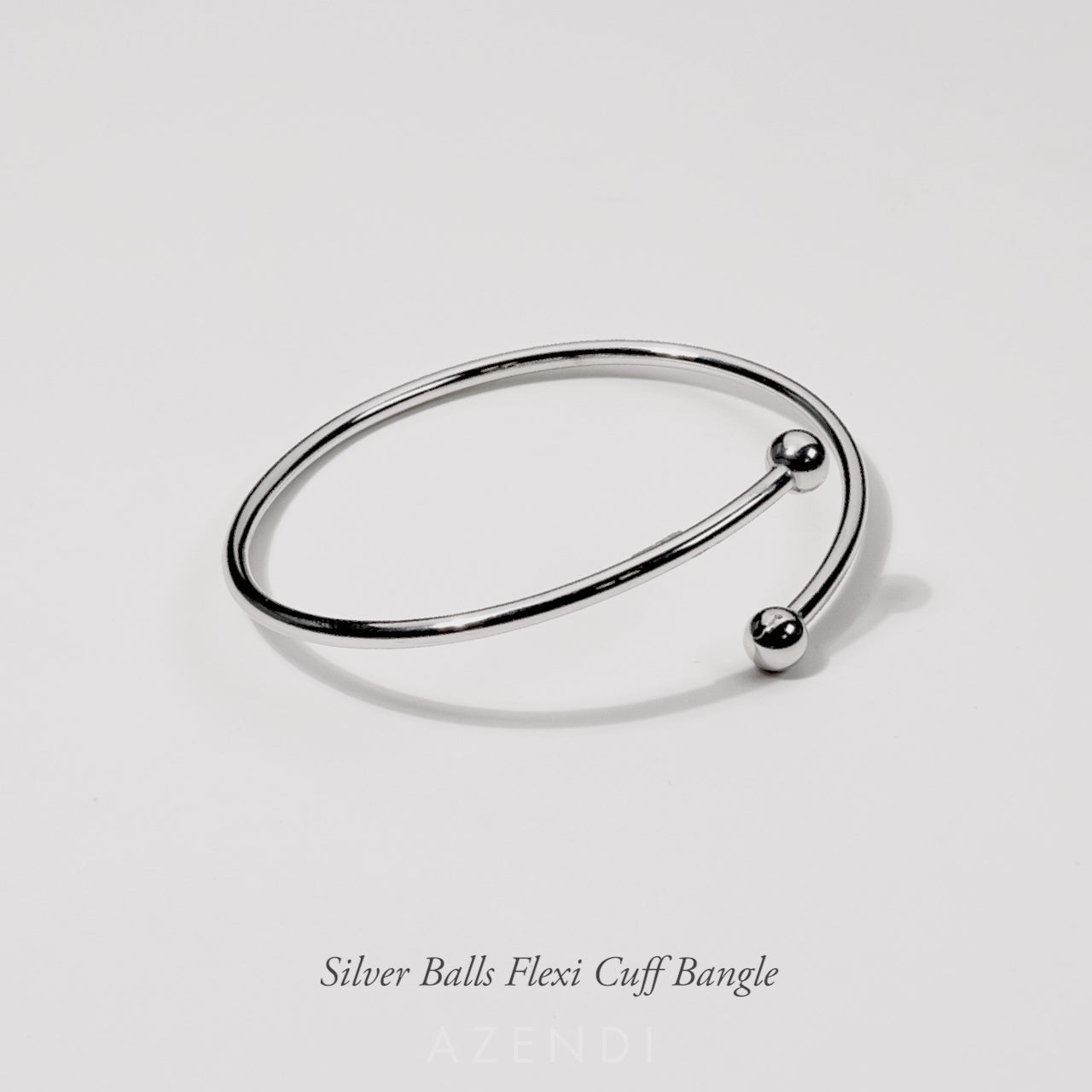 Silver Balls Flexi Cuff Bangle