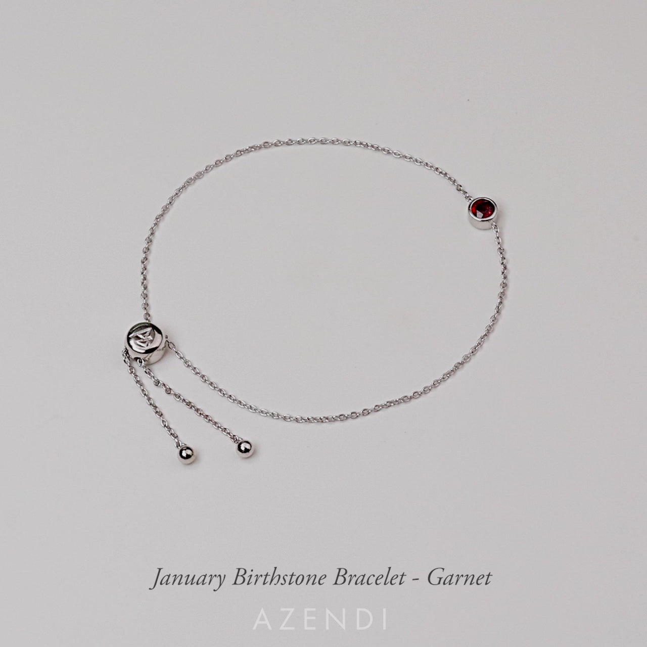 January Birthstone Bracelet - Garnet