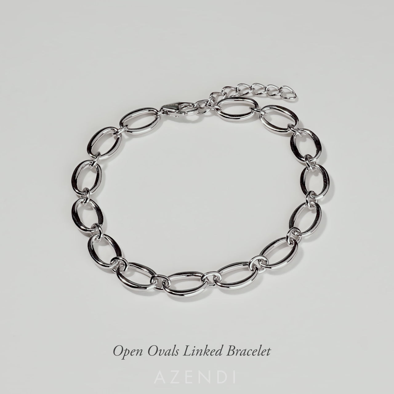 Sterling Silver Open Ovals Linked Bracelet