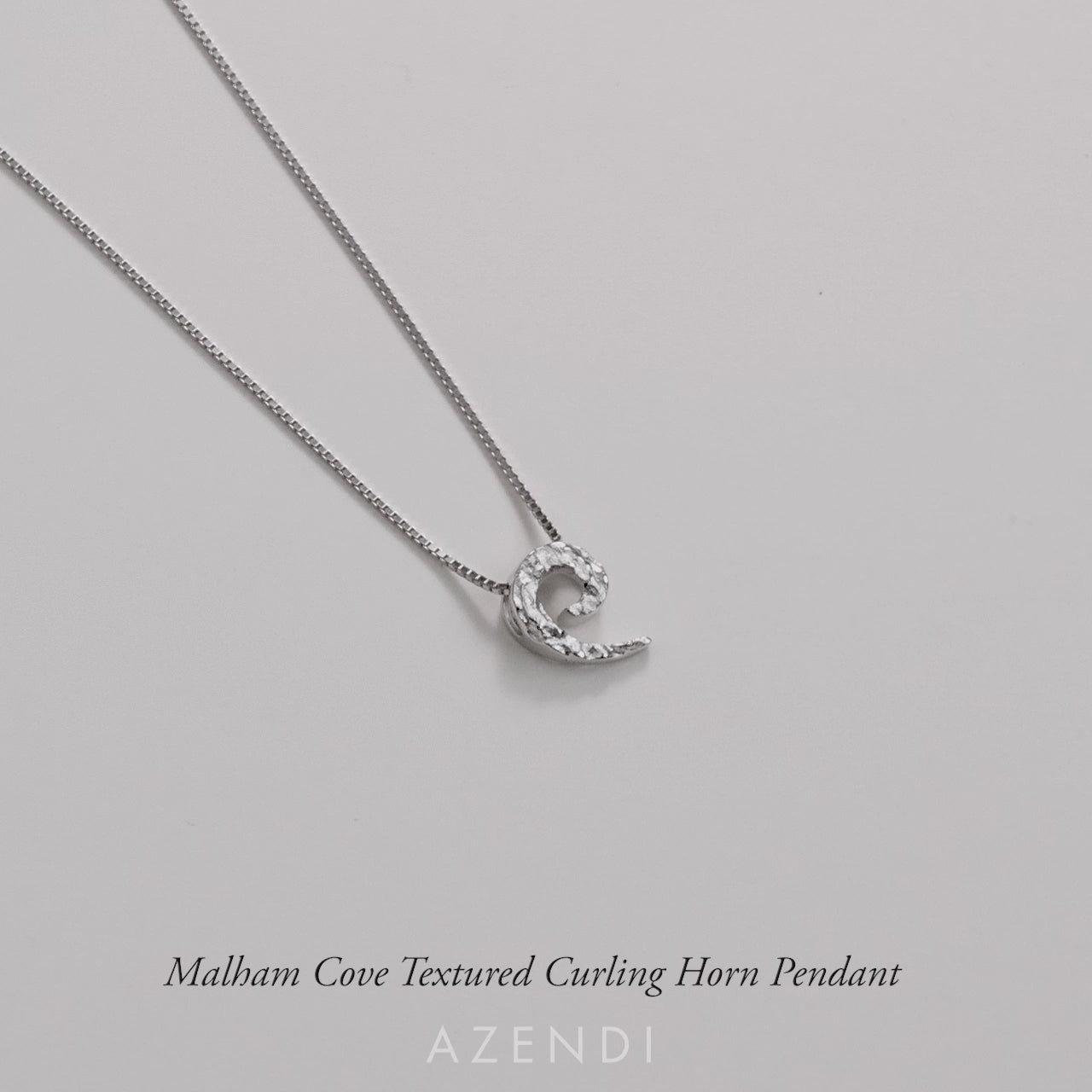 Malham Cove Textured Curling Horn Pendant