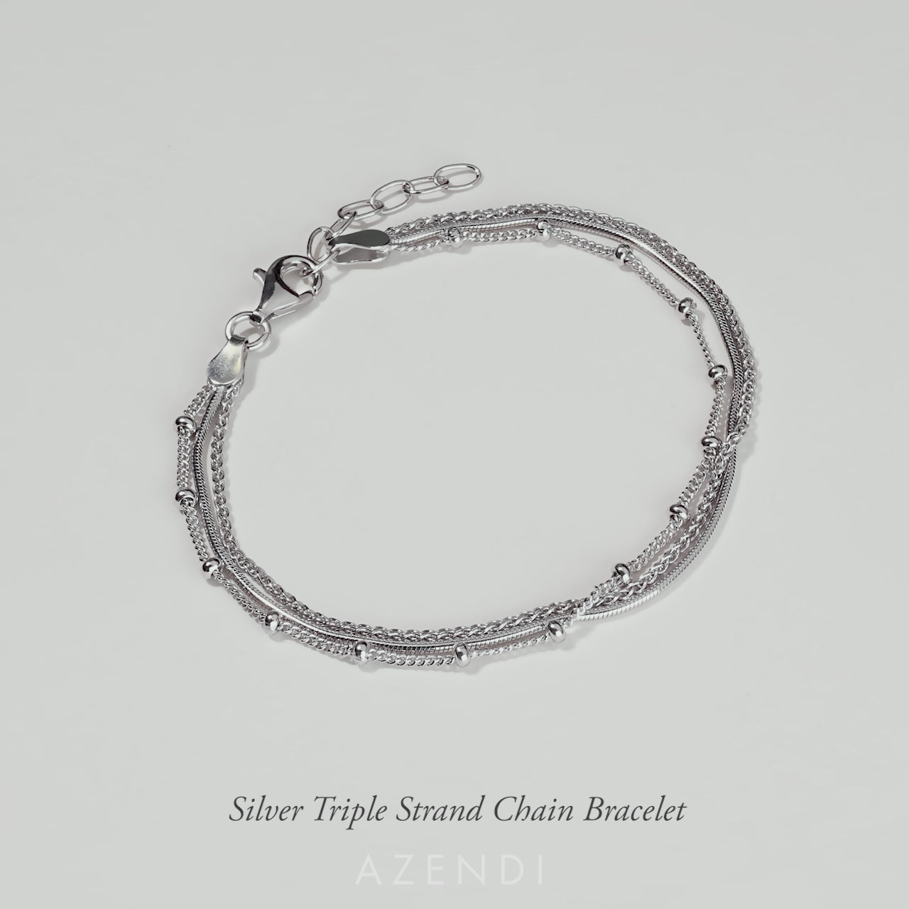 Silver Triple Strand Chain Bracelet