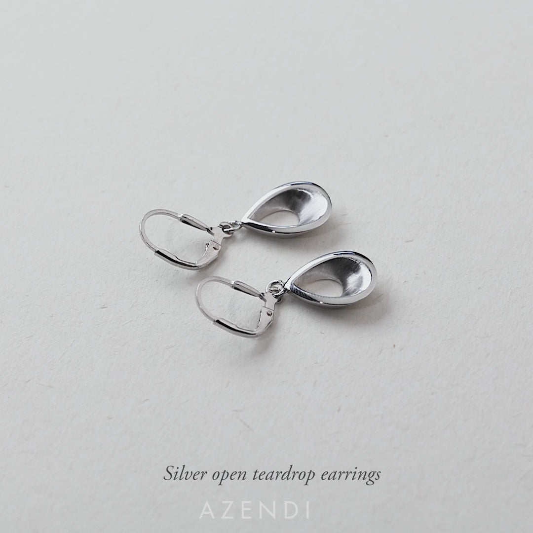 Silver Open Teardrop Earrings