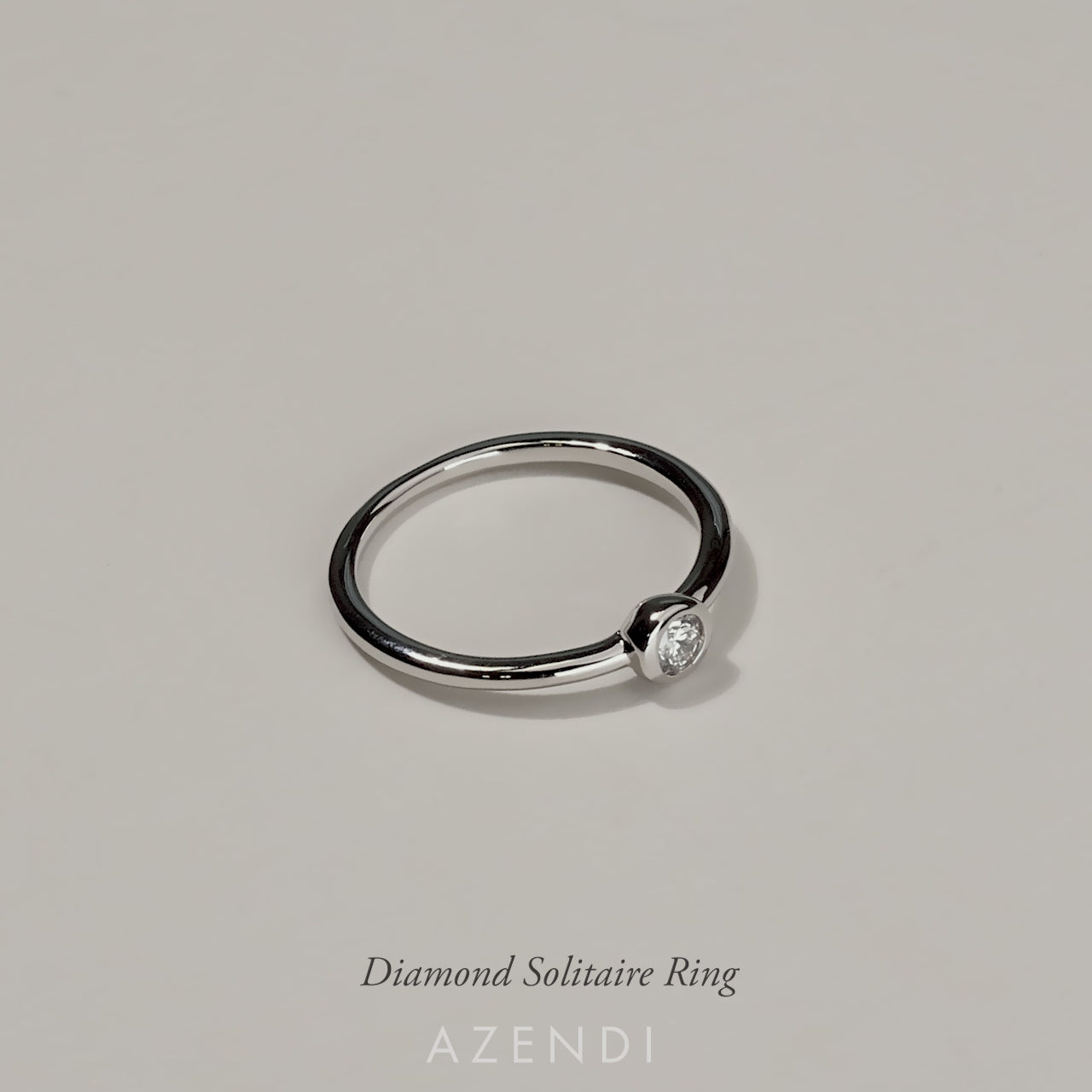 Sterling Silver & 0.10 Carat Lab Grown Diamond Solitaire Ring