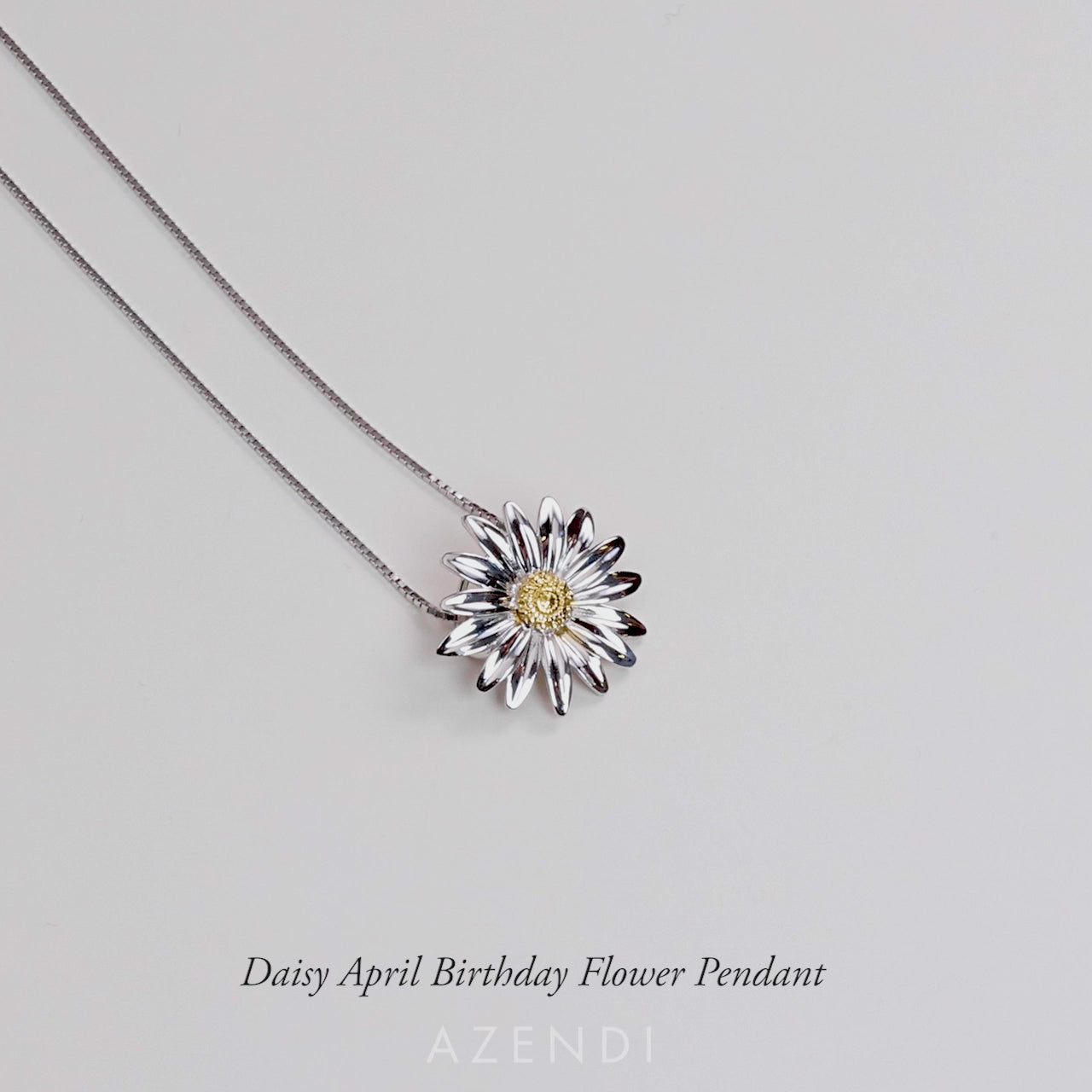 Daisy April Birthday Flower Pendant