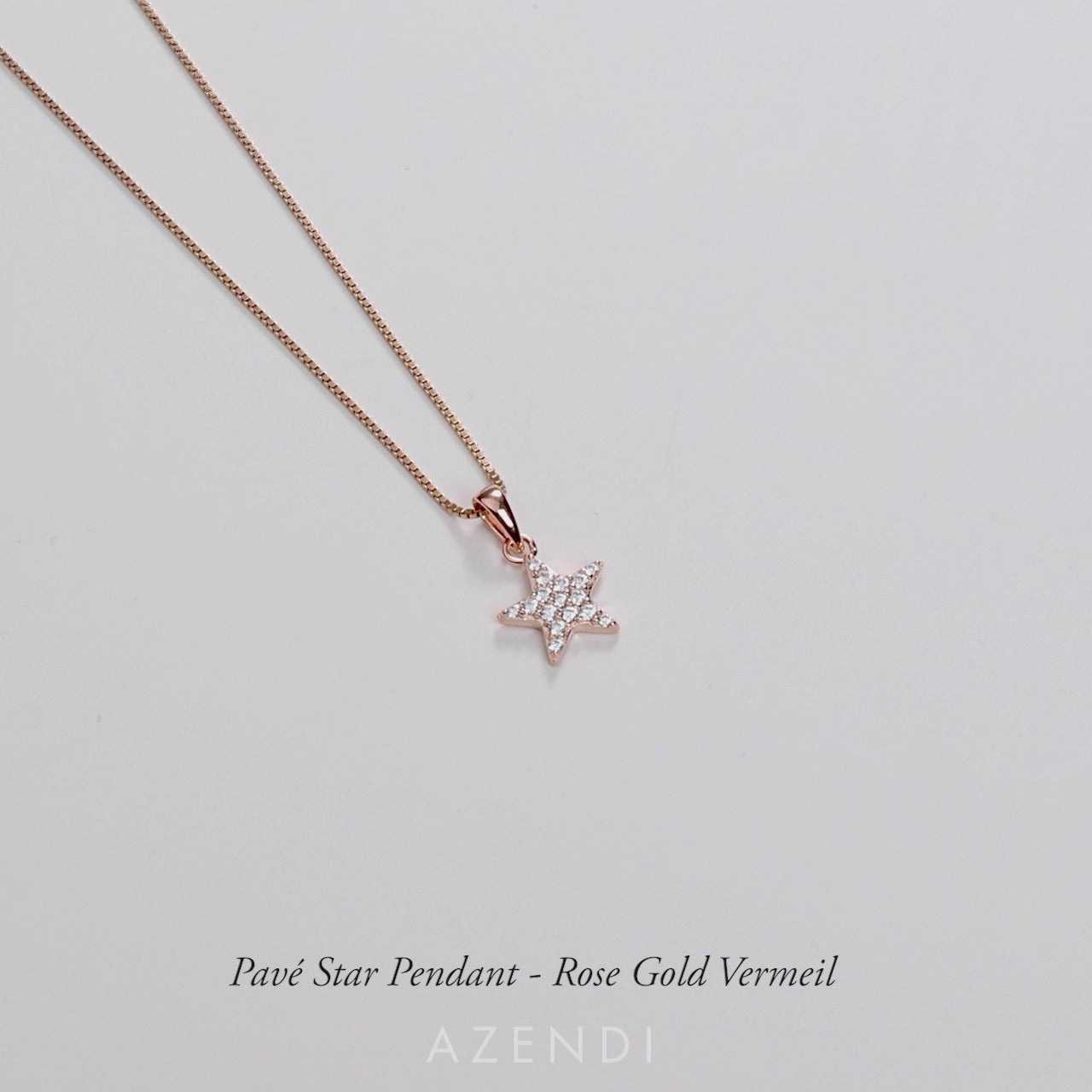Little Pavé Star Pendant - Rose Gold Vermeil