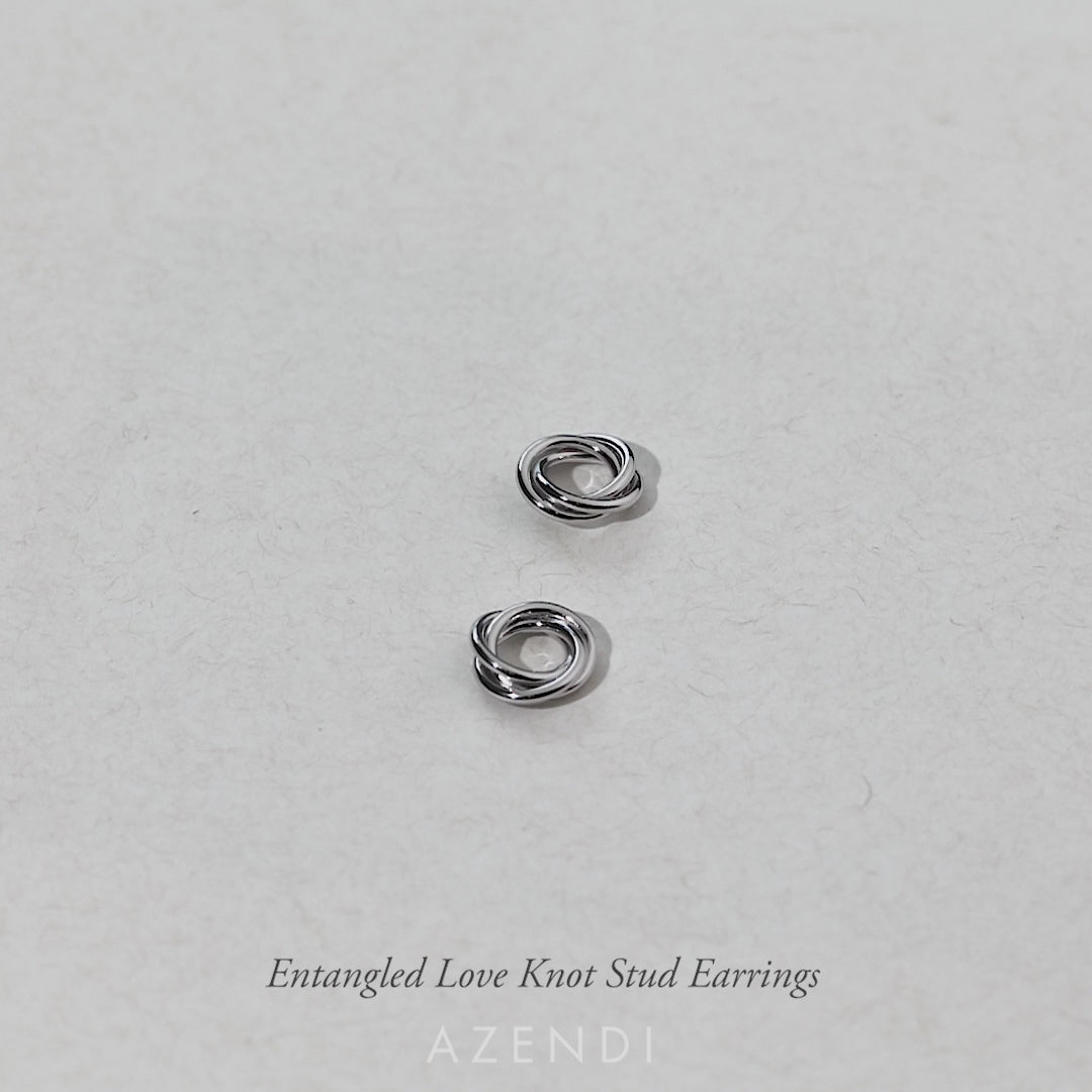 Entangled Love Knot Stud Earrings