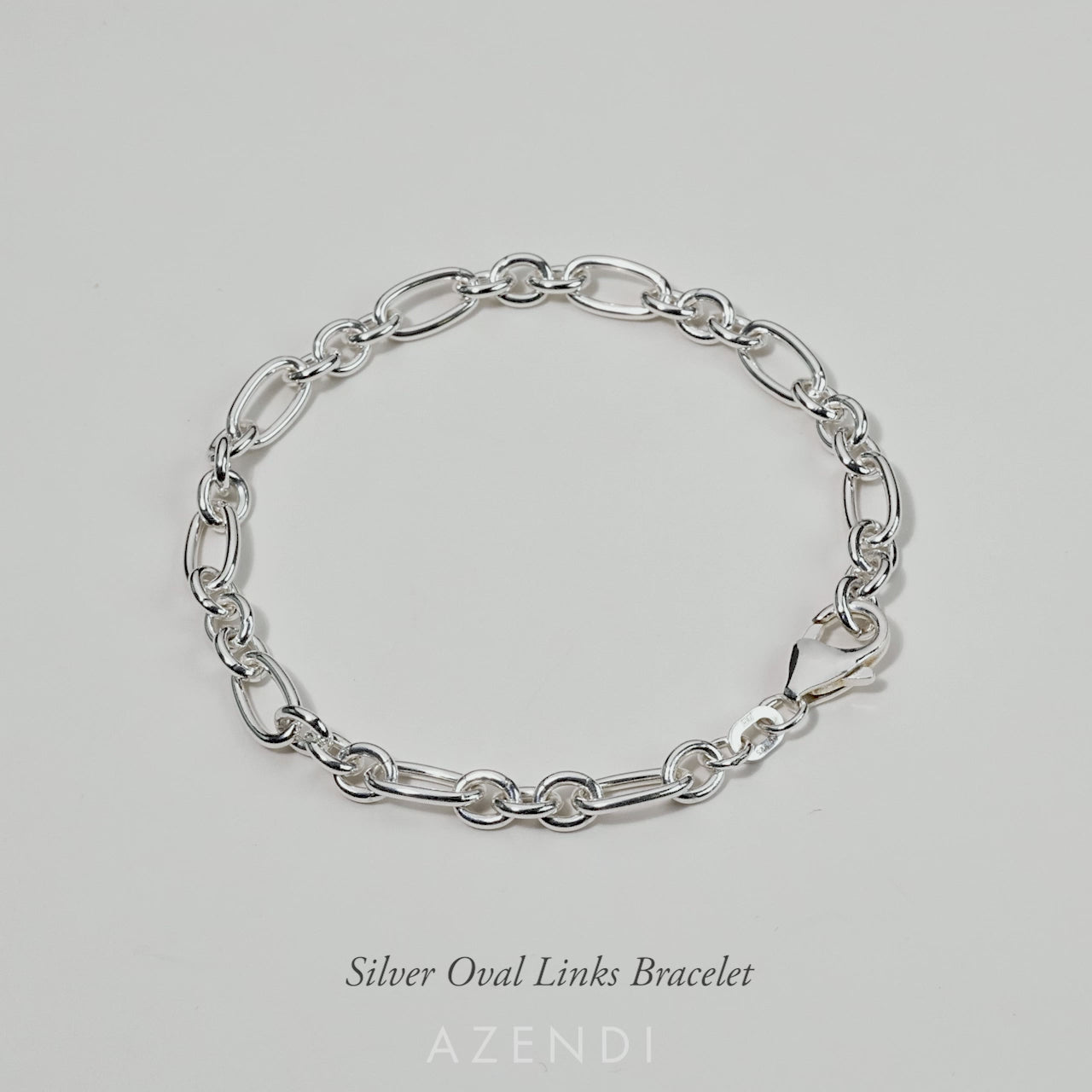 Silver Oval Links Bracelet