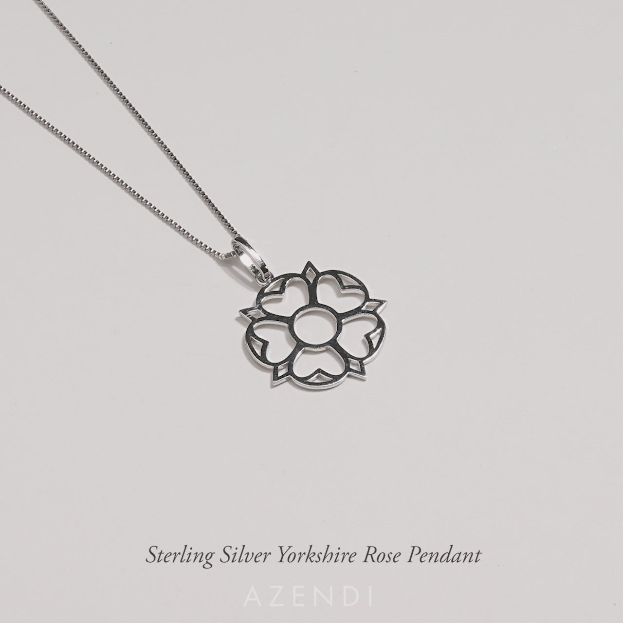 Sterling Silver Yorkshire Rose Pendant