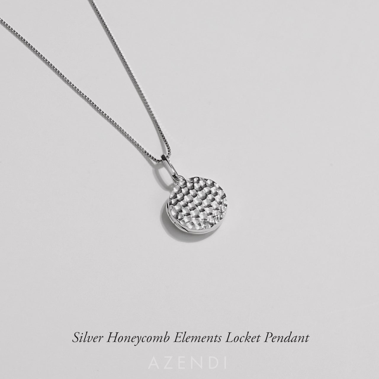 Sterling Silver Honeycomb Elements Locket Pendant