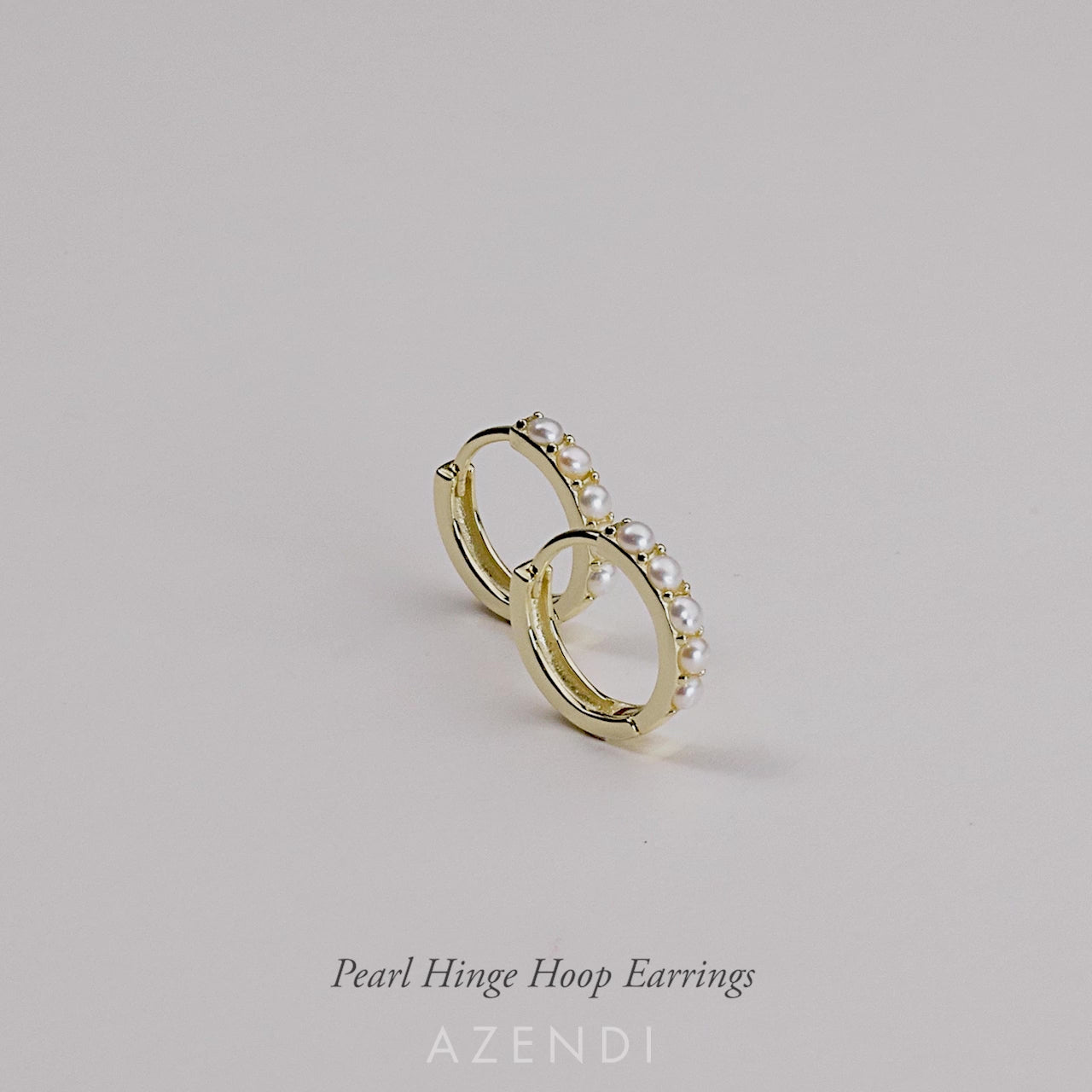 Pearl Hinge Hoop Earrings