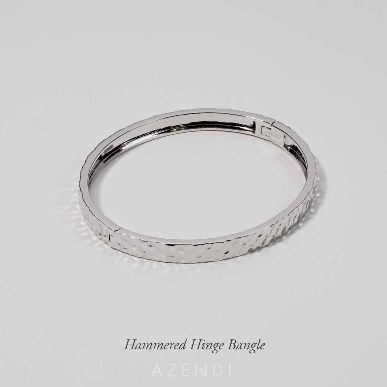 Sterling Silver Hammered Hinged Bangle