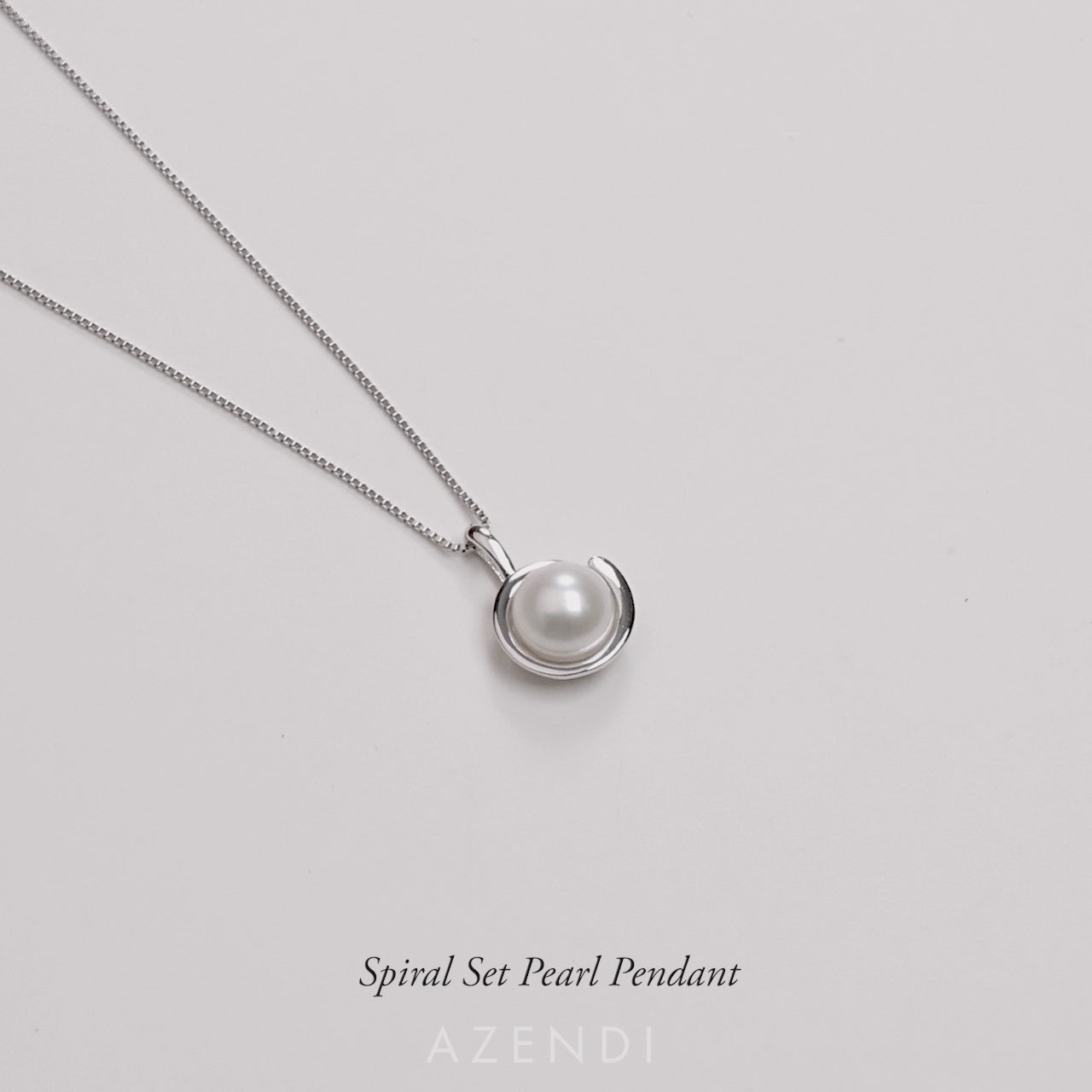 Spiral Set Pearl Pendant