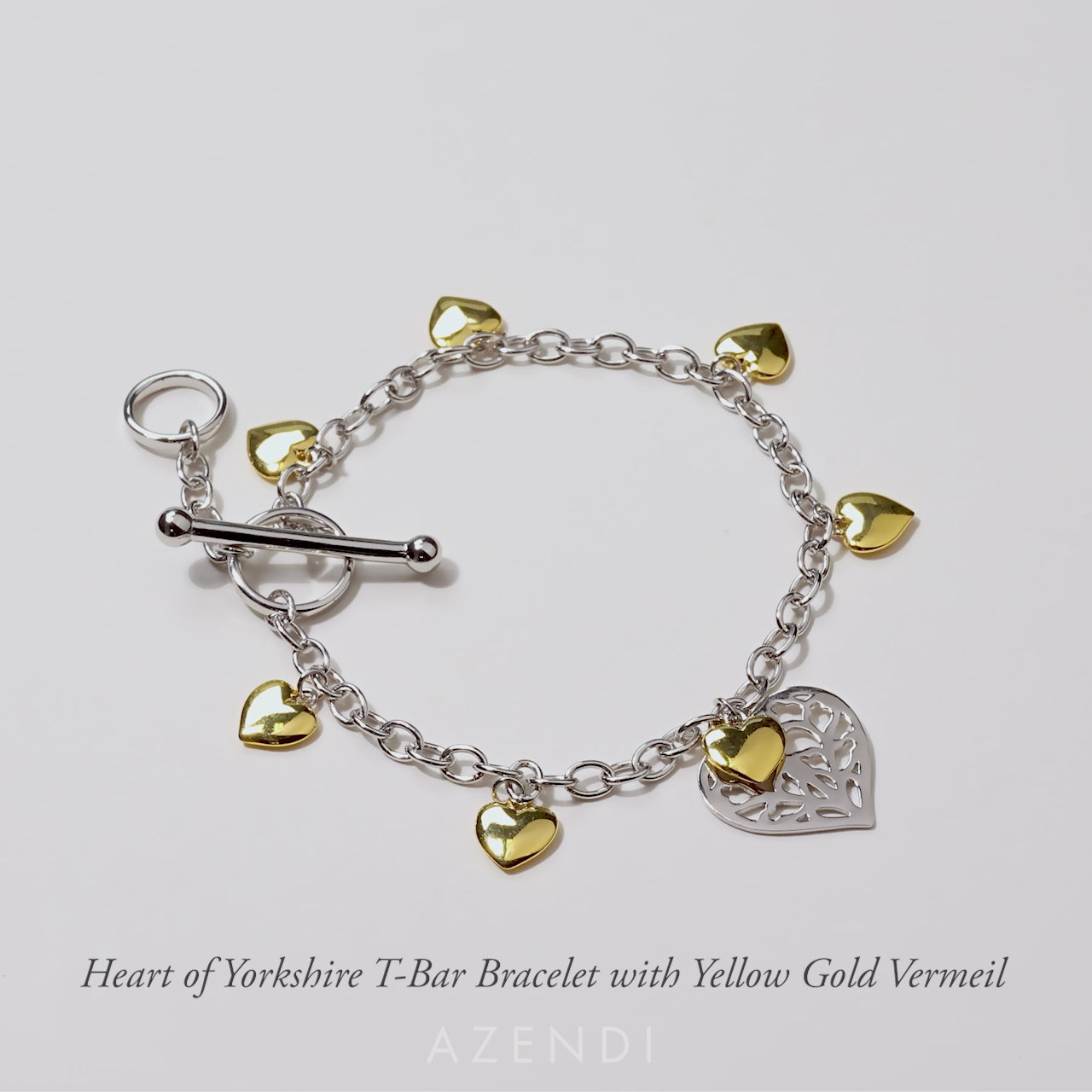 Heart of Yorkshire T-Bar Bracelet with Yellow Gold Vermeil