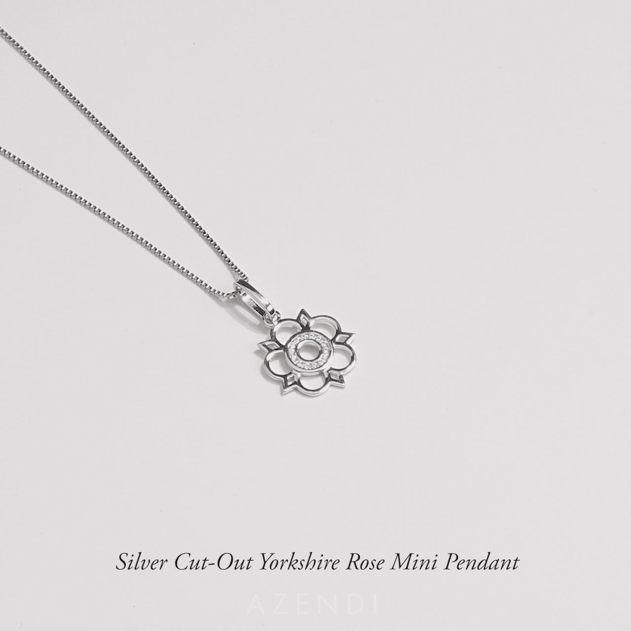 Sterling Silver Cut-Out Yorkshire Rose Mini Pendant