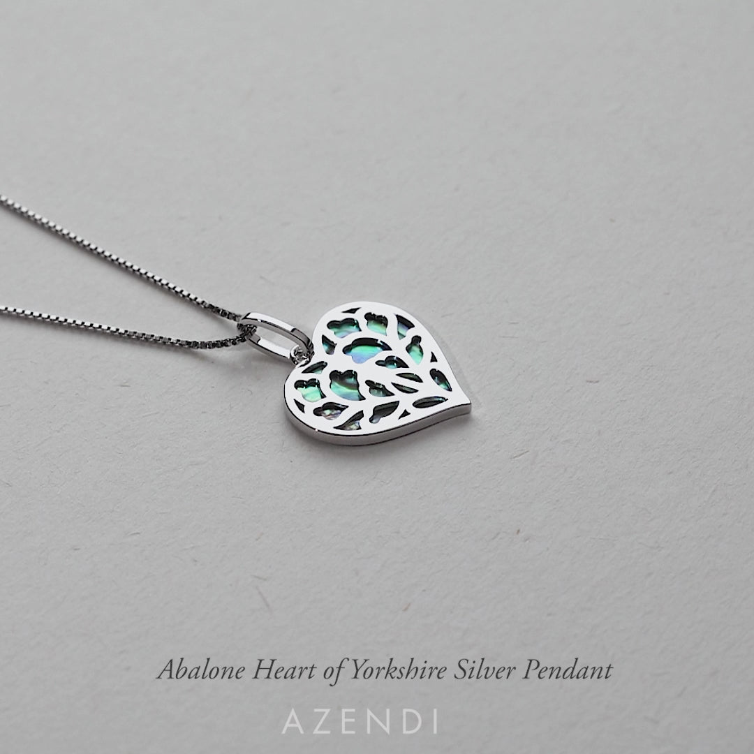 Silver Heart of Yorkshire Abalone Pendant