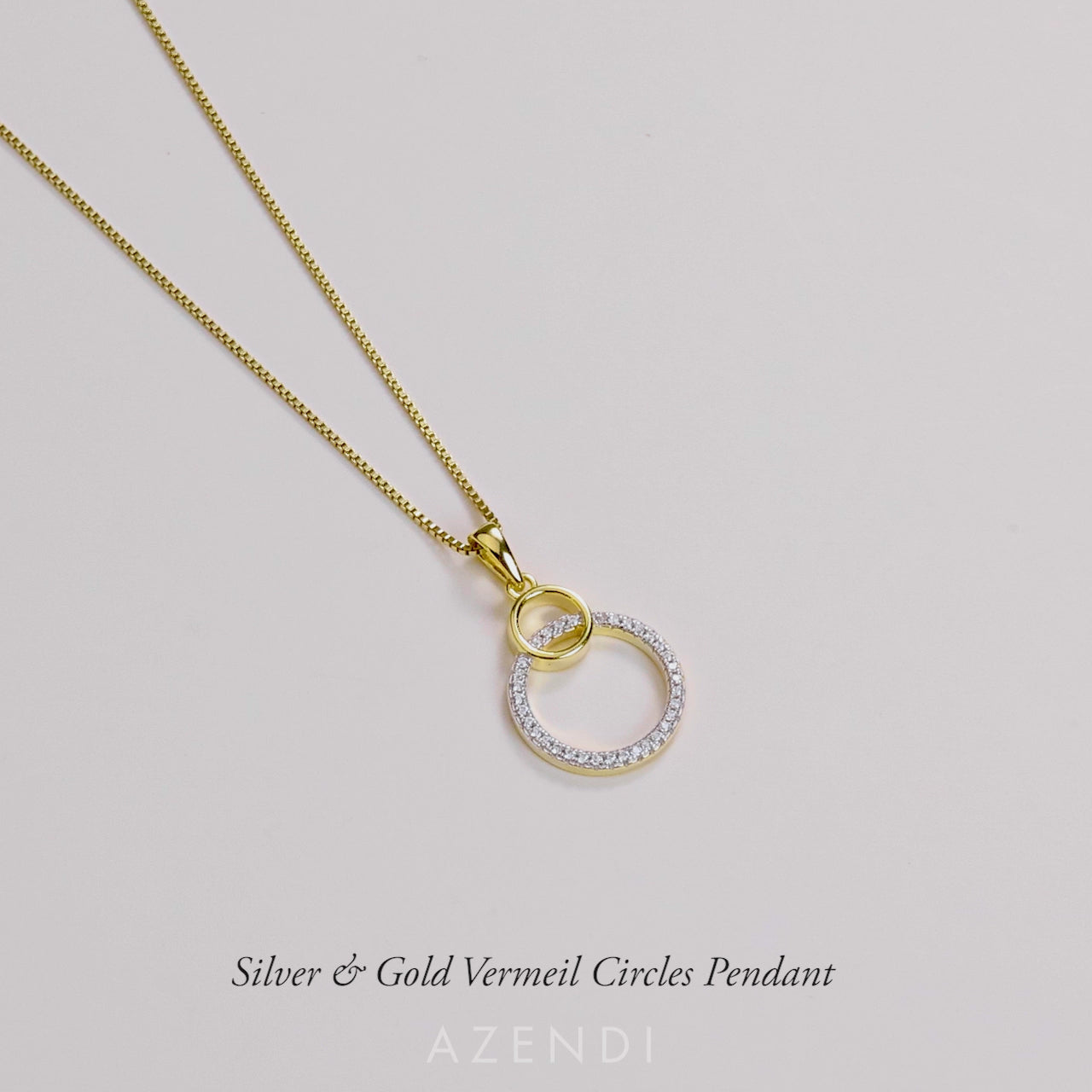 Silver & Gold Vermeil Circles Pendant