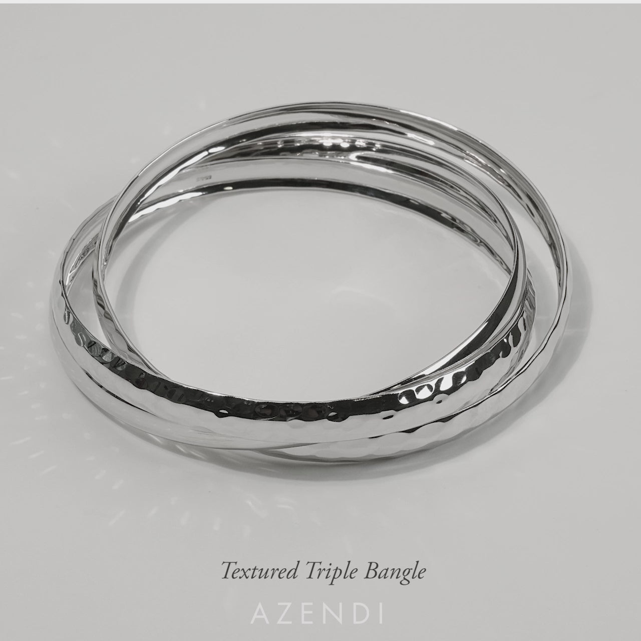 Silver Textures Triple Bangle