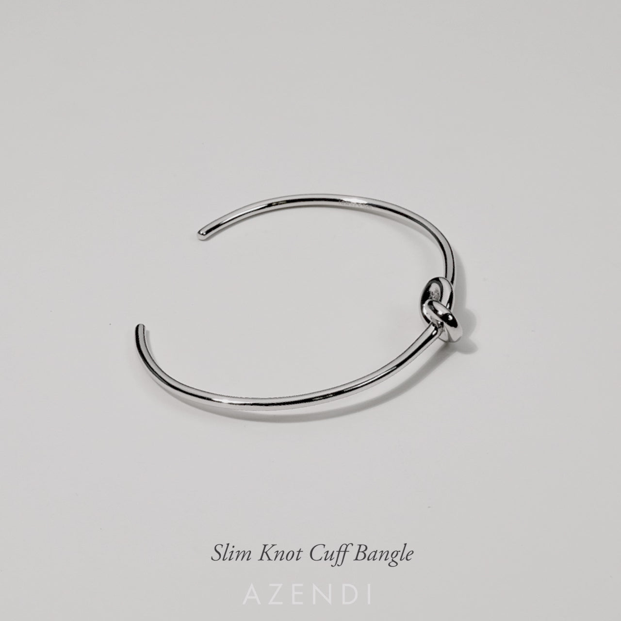 Silver Slim Knot Cuff Bangle