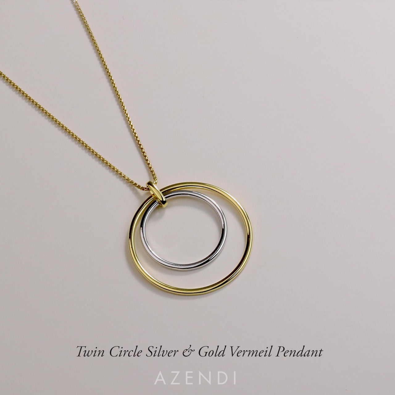 Twin Circle Silver & Gold Vermeil Pendant