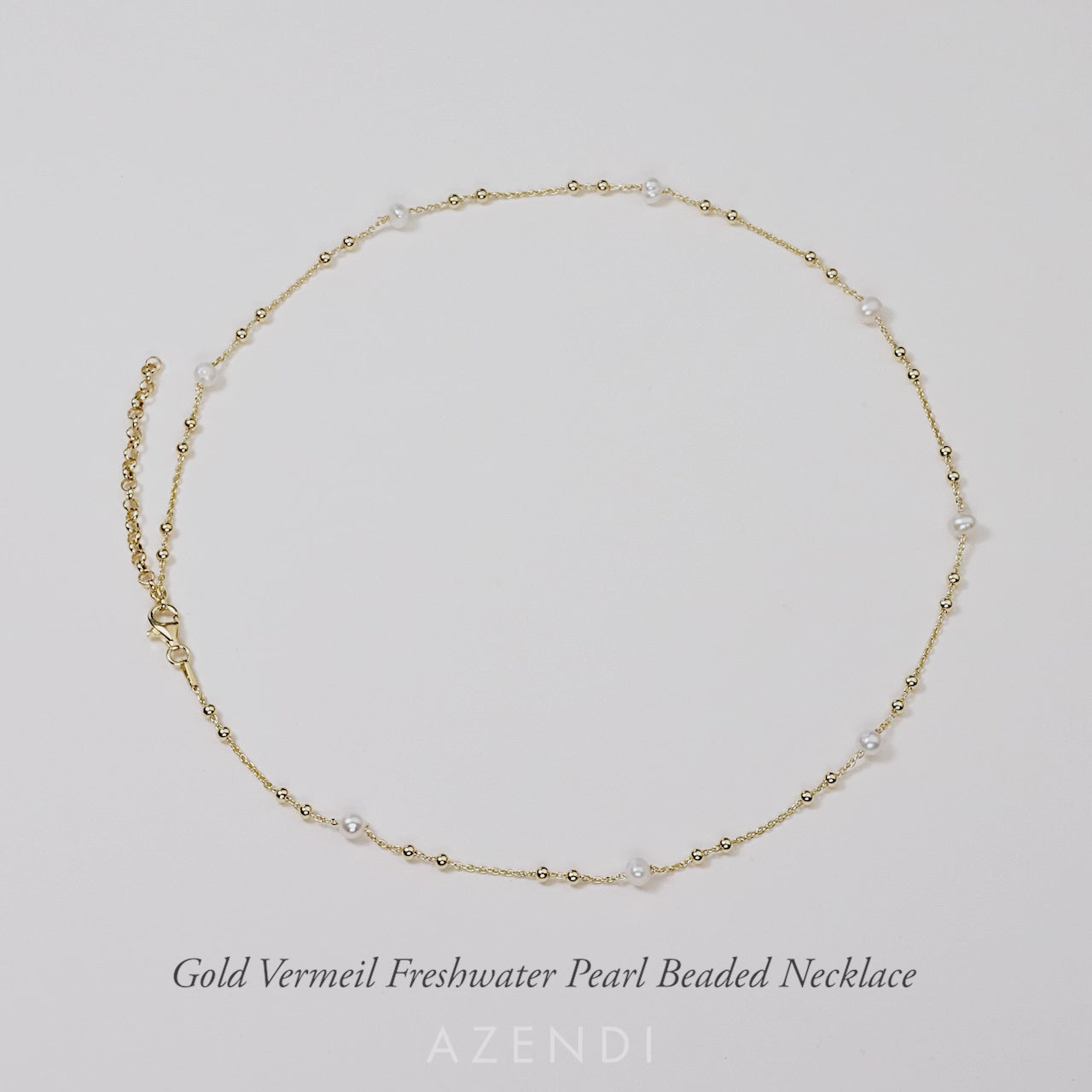Gold Vermeil Freshwater Pearl Beaded Necklace