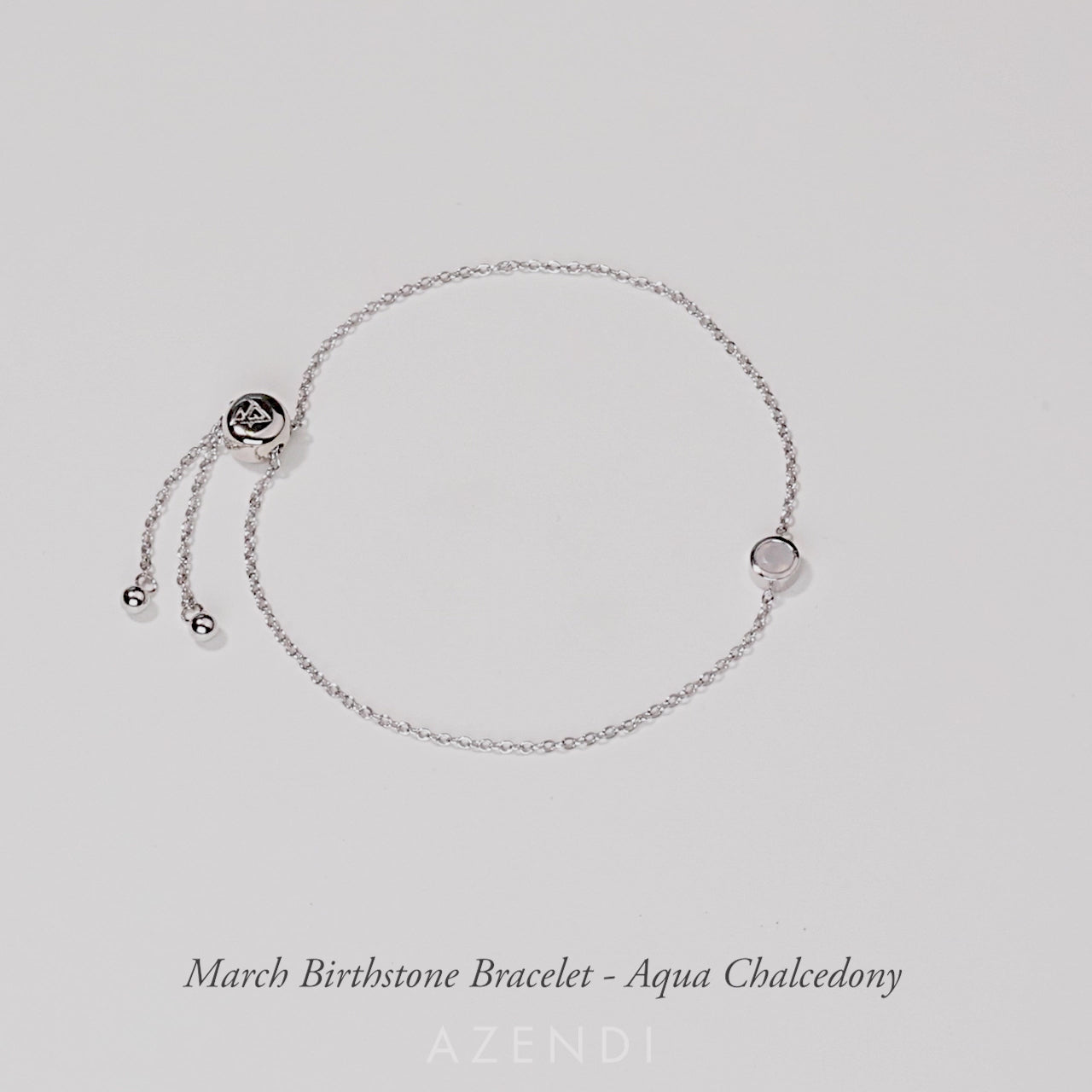 March Birthstone Bracelet - Aqua Chalcedony