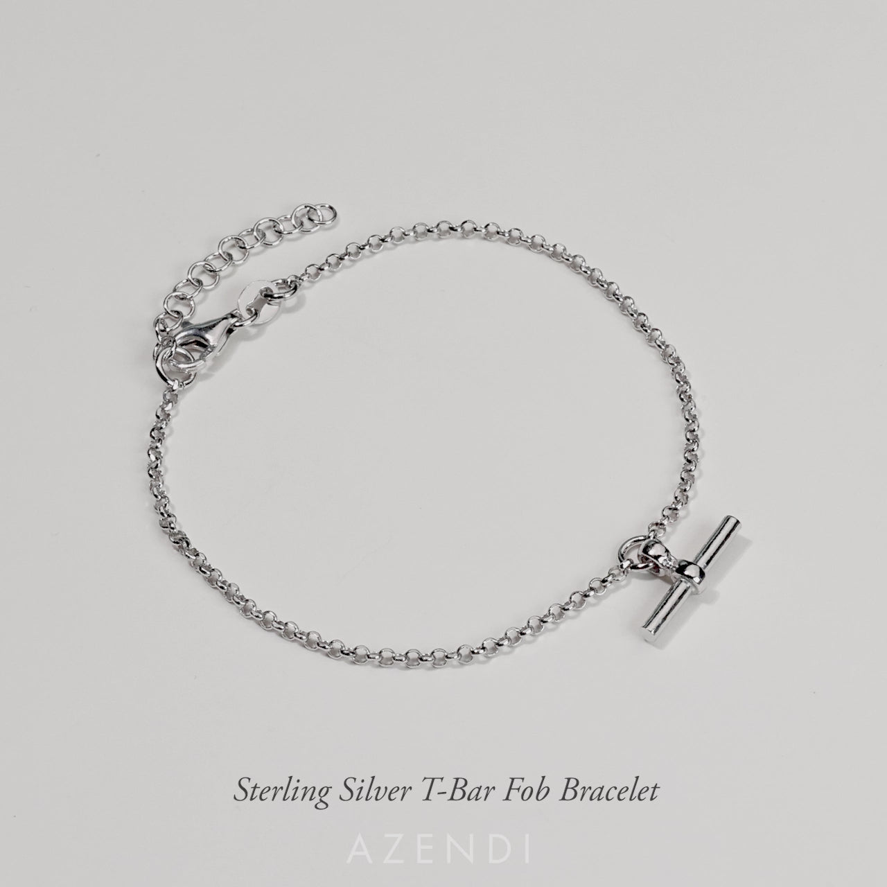 Sterling Silver T-Bar Fob Bracelet