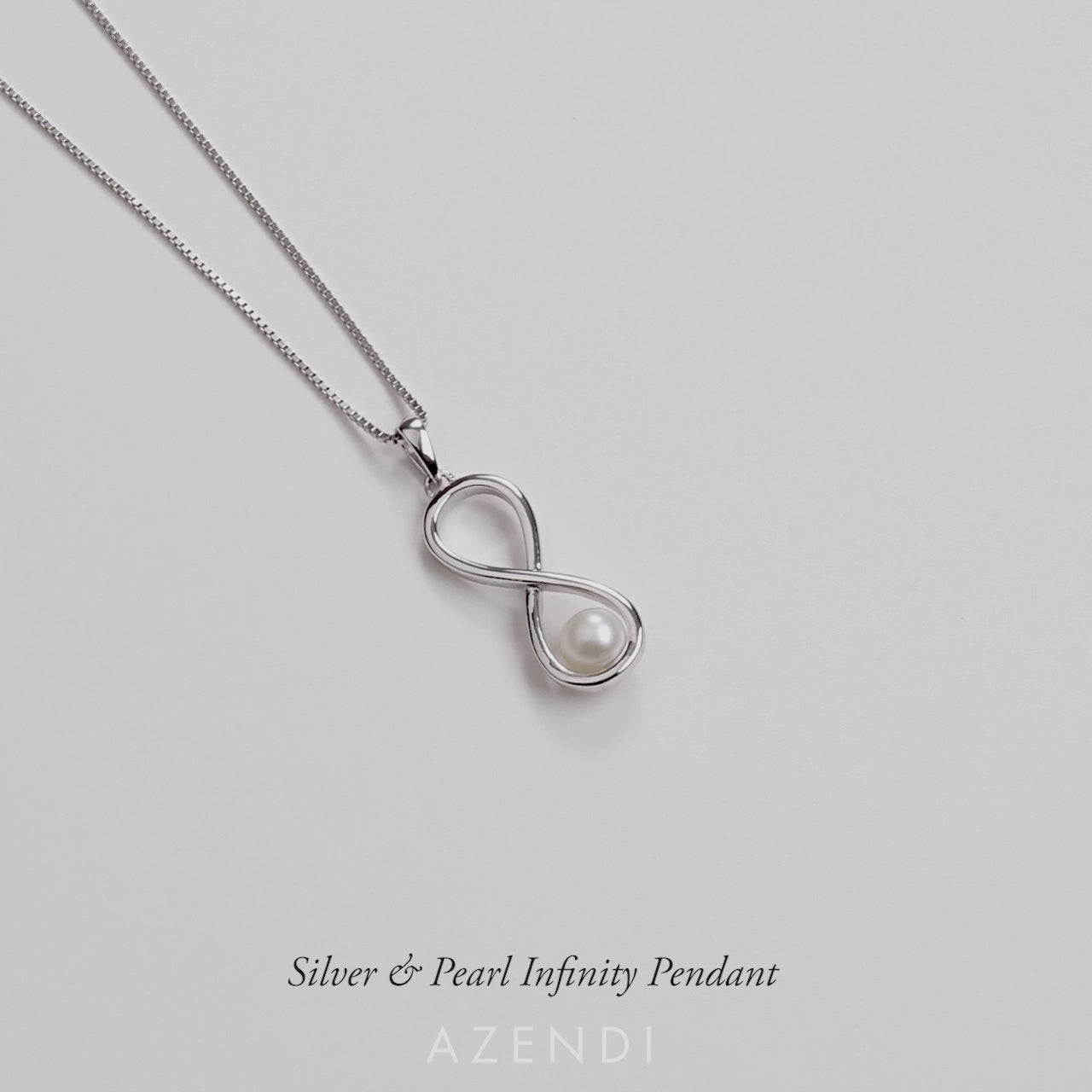 Silver & Pearl Infinity Pendant