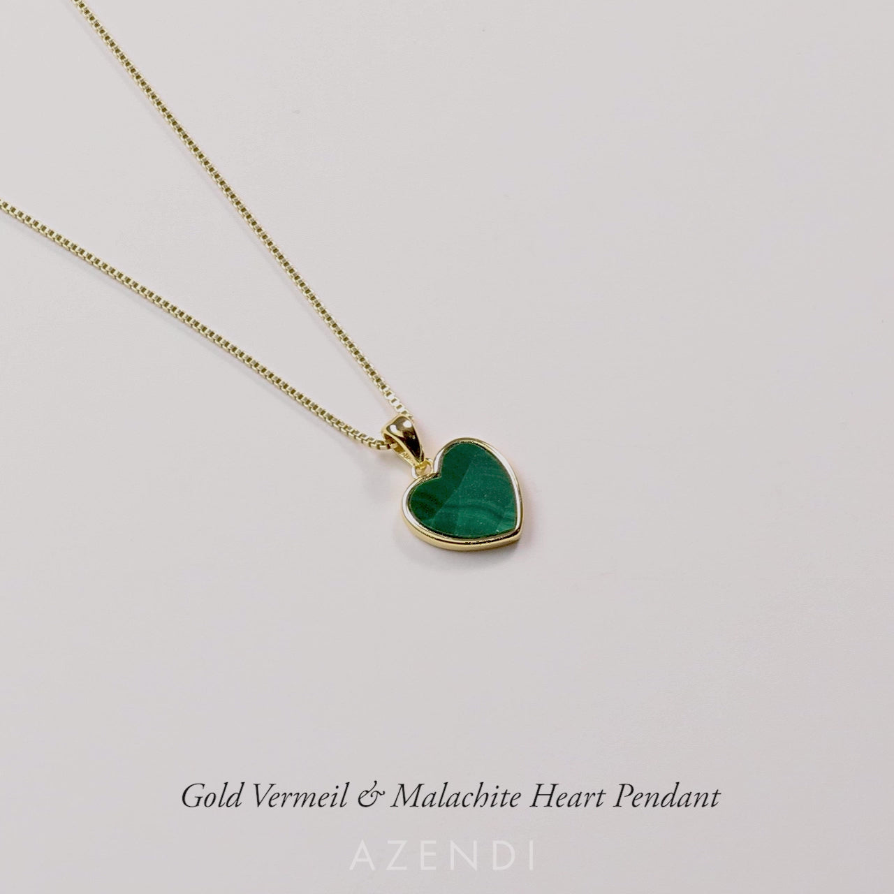 Gold Vermeil & Malachite Heart Pendant