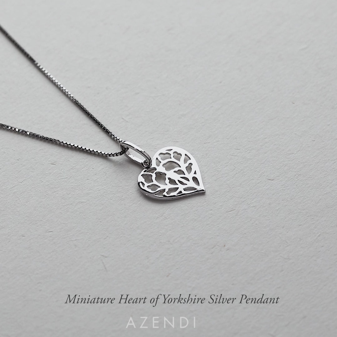 Silver Miniature Heart of Yorkshire Pendant