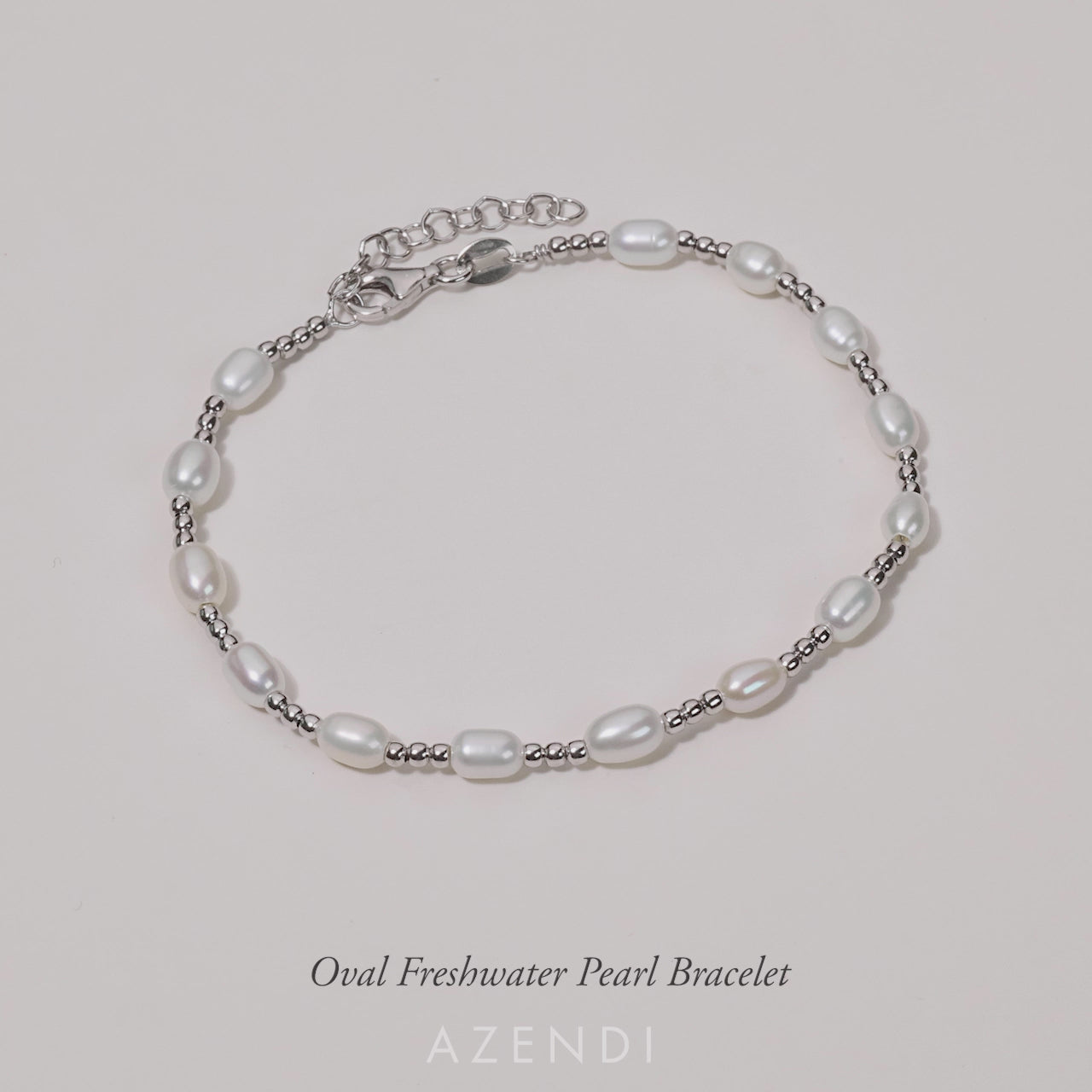 Sterling Silver Oval Freshwater Pearl Bracelet