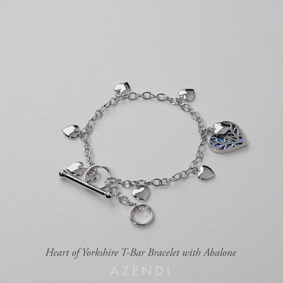 Heart of Yorkshire T-Bar Bracelet with Abalone