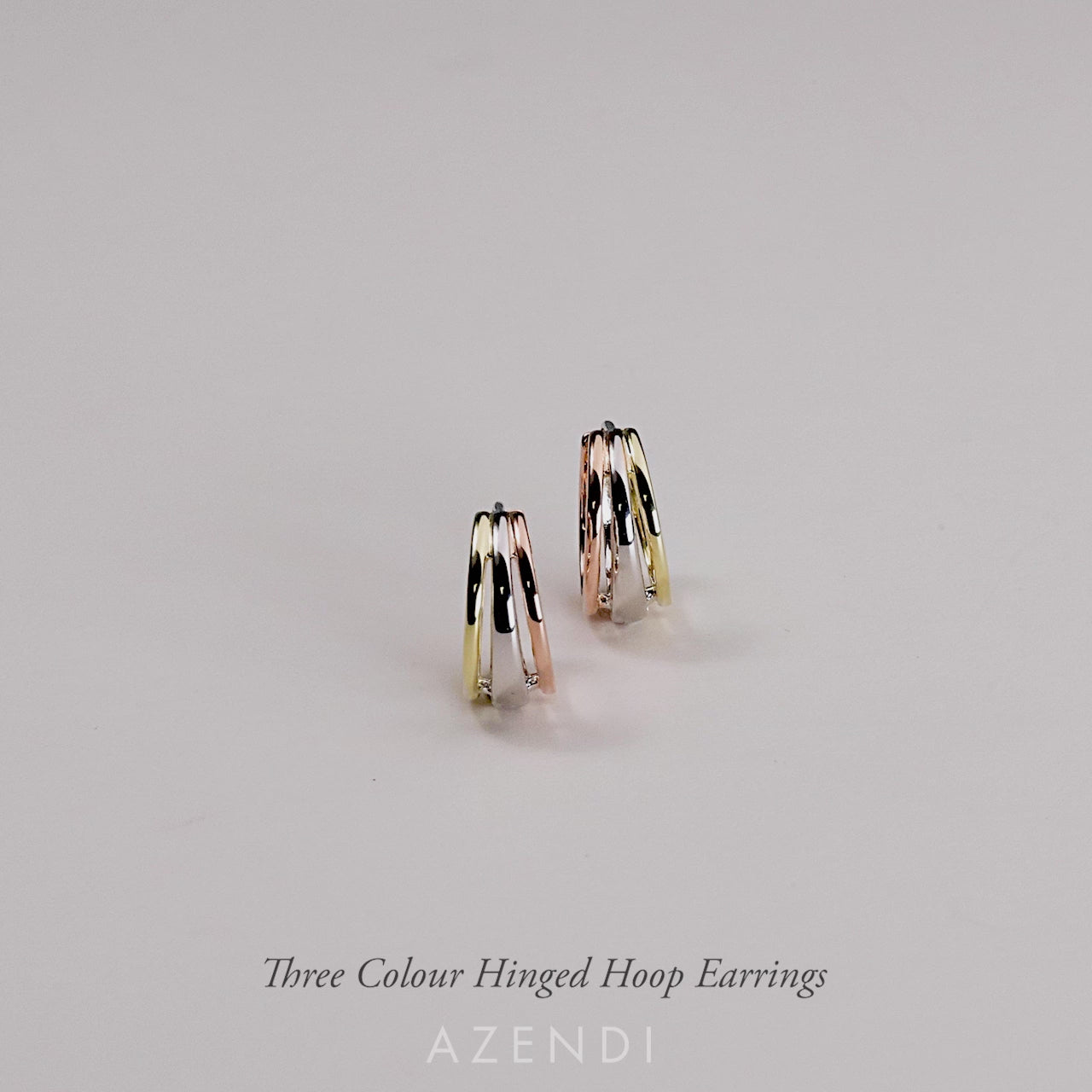 Three Colour Hinged Hoop Earrings