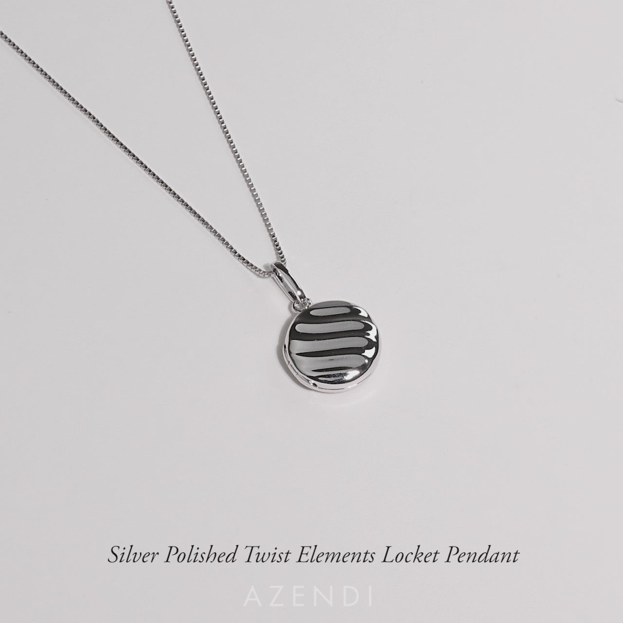Sterling Silver Polished Twist Elements Locket Pendant